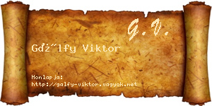 Gálfy Viktor névjegykártya